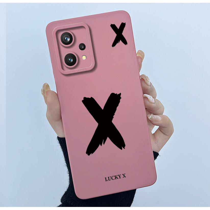 

For Realme 9 4G Case Cover RMX3521 Lucky Initial Letters Silicone Soft Matte Phone Bumper for Realme Narzo 50 Pro 5G Casing Narzo 50 Pro(5G)