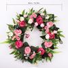 Artificial Peony Wreath Silky Fabric Beautiful Fadeproof Flower Wreath for Door Wedding Wall Decoration