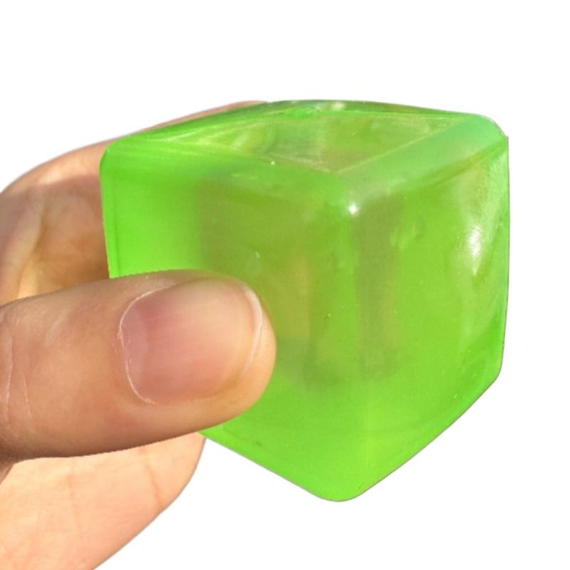 Squishy Ice Cube Maltose Fidgets Toys Soft Mochi Anti Stress Squeeze Toy Transparent Square Decompression Gifts for Friend Adult