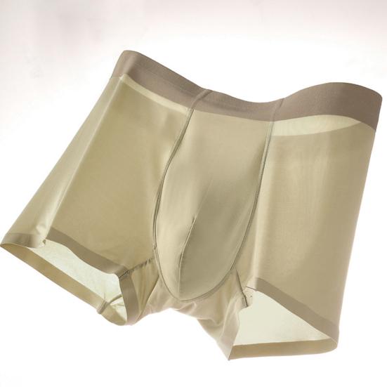 Men Boxer Underwear Mid-rise Elastic Waist U-Convex Shorts Briefs Seamless Ultra-thin Patchwork Color Panties