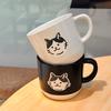 Retro Rough Earthenware Mugs Hand Painted Kitten Ceramic Cups  Office Coffee Cups Household Water Cups As Souvenirs