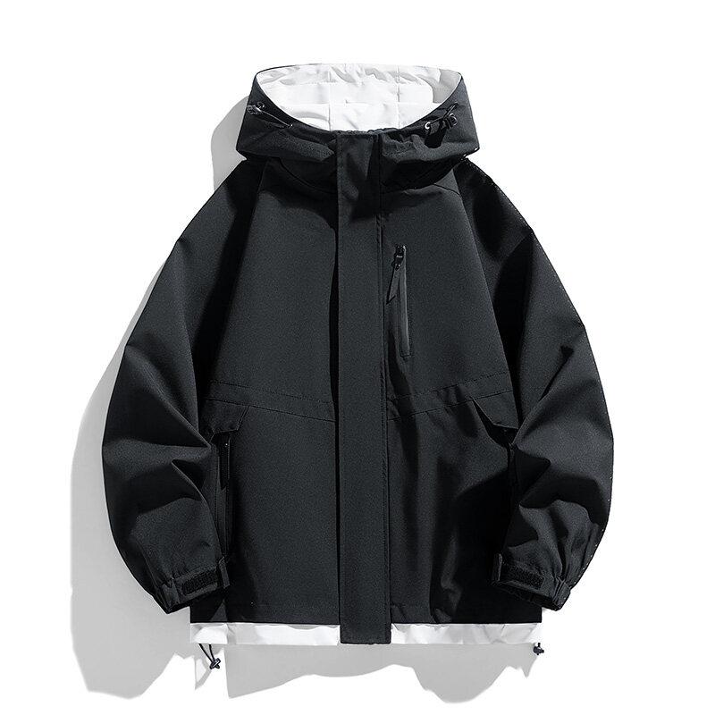 Spring Men's Windproof Waterproof Jackets Outdoor Loose Casual Couple Outwear Male Japan Style Hooded Zippers Jacket