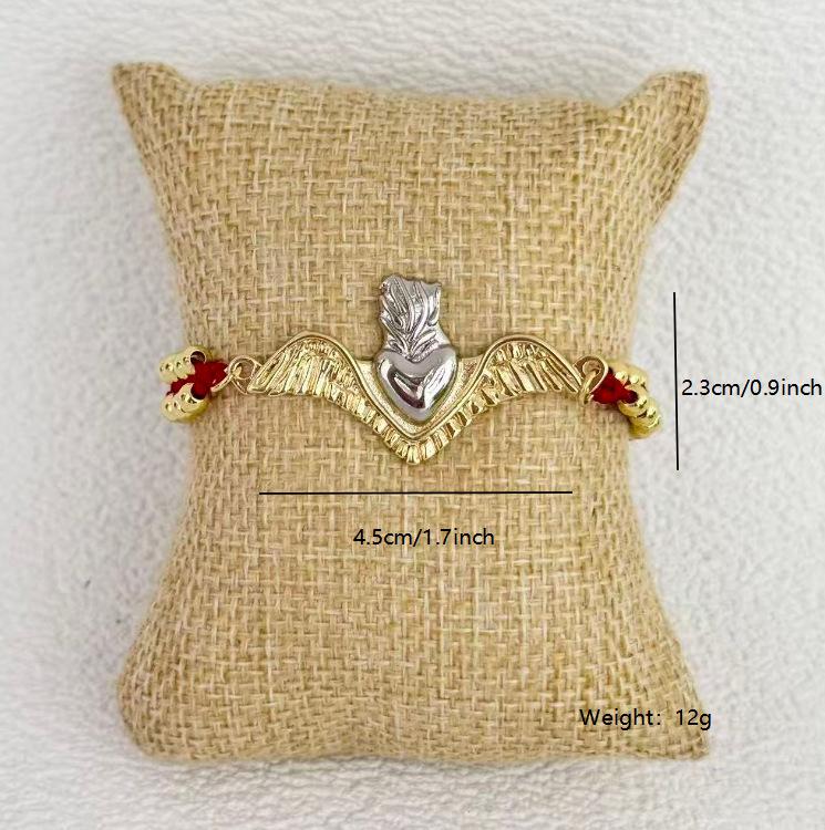 Hot-selling cotton thread woven love two-color wings pure handmade bracelet