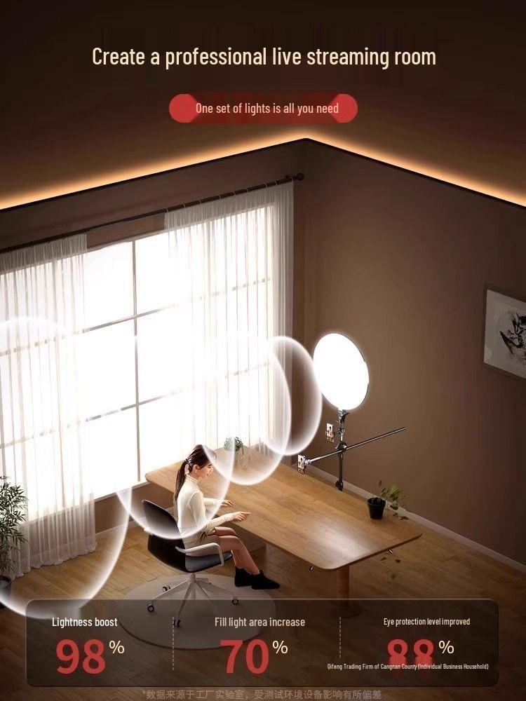 LED Shadowless Desktop Beauty Light: Full Screen Round Flat Panel for Indoor Photography