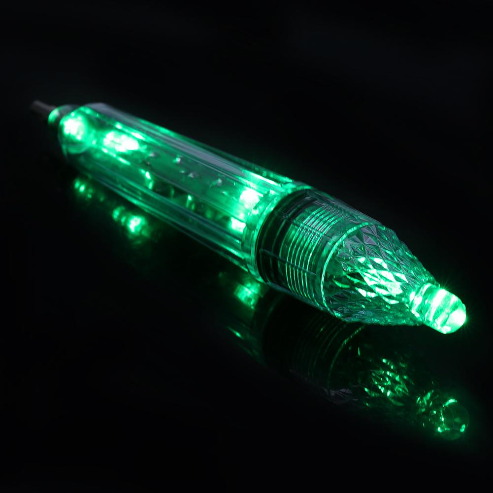 Su Geçirmez LED Balıkçılık Işığı Lambası Balık Çekici Gösterge Yemler Işık (yeşil ışık,17cm)