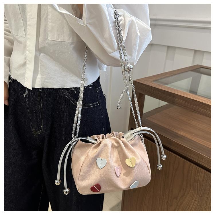 Faux Leather Bucket Bag for Women, Trendy Shell Shaped Shoulder Purse, Cute Love Lock Clutch Crossbody Bag
