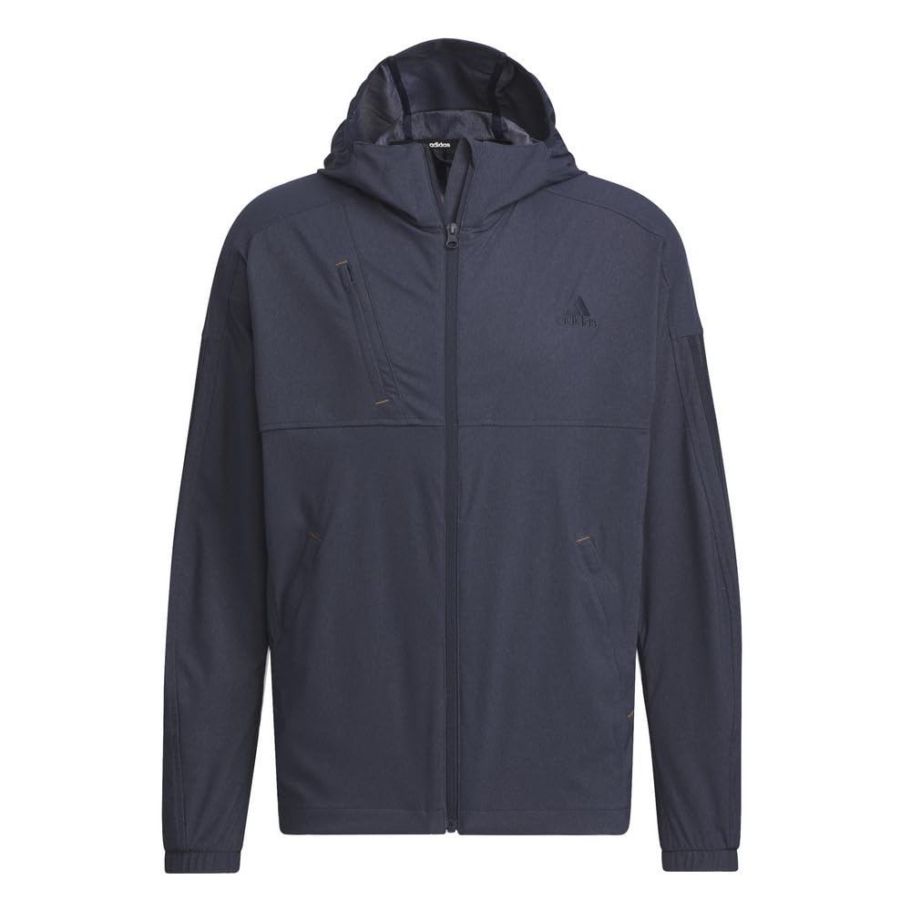 Adidas Denim Look Hooded Track Regular Stretch Legend Ink Size Size Men's Top, Fit, Woven, (IM8775), BXF22/JSY31, J/M