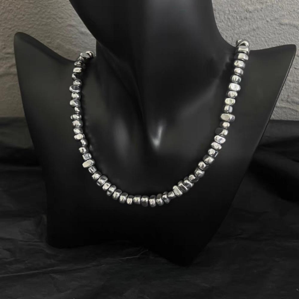 

Smooth Beaded Necklace Irregular Collarbone Chain Fashion Stone Necklace Daily Without Pearl