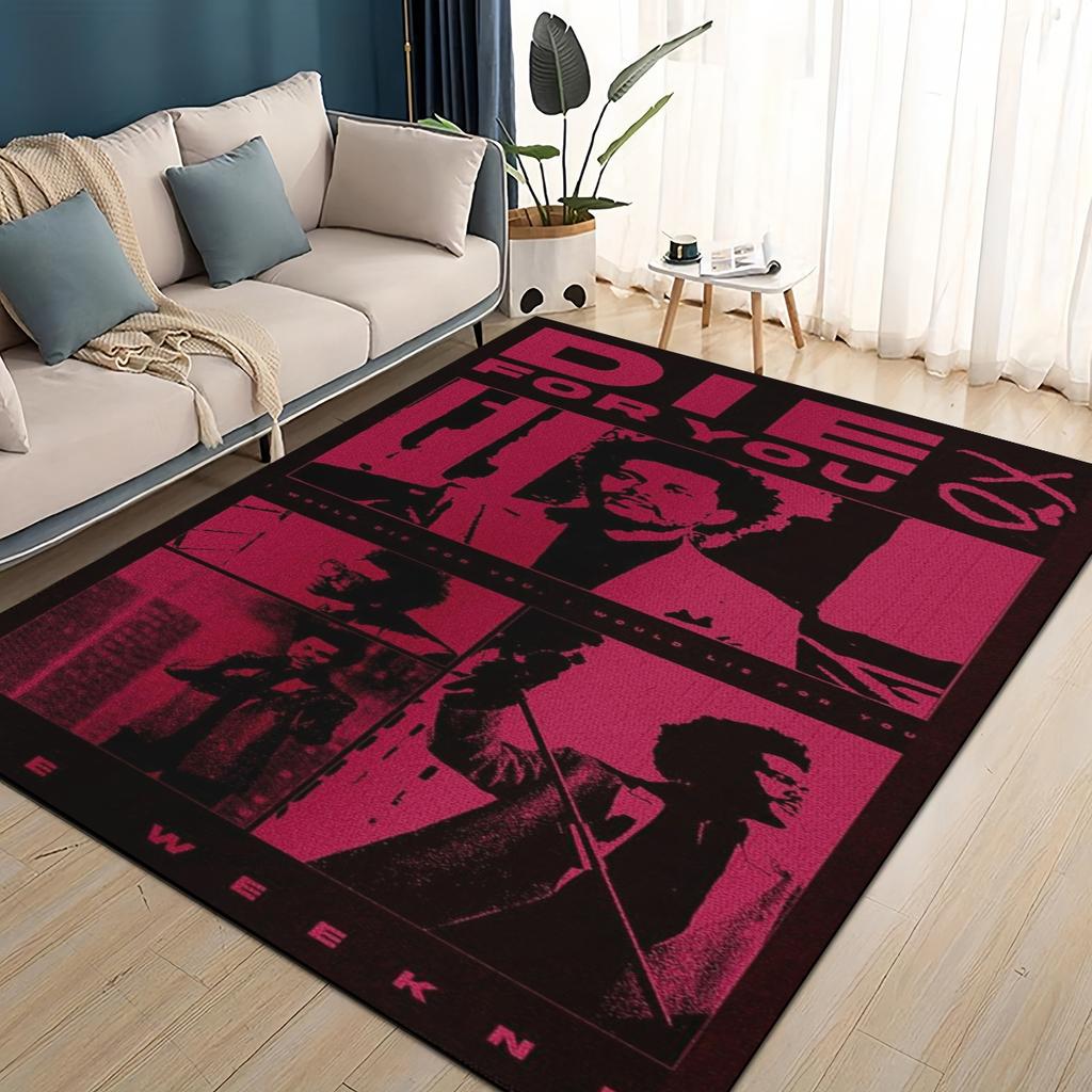 3D The Weeknd X.O R&B Singer Carpet Rug for Living Room Bedroom Home Sofa Decoration,kids Play Non-slip Floor Mat Christmas Gift