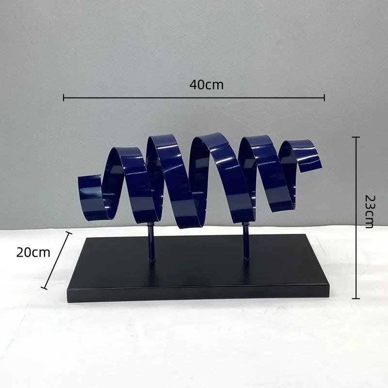Metal Handicrafts Geometric Hollowed-out Spiral Ornament Three-dimensional Metal Figurine Home Decoration Accessories