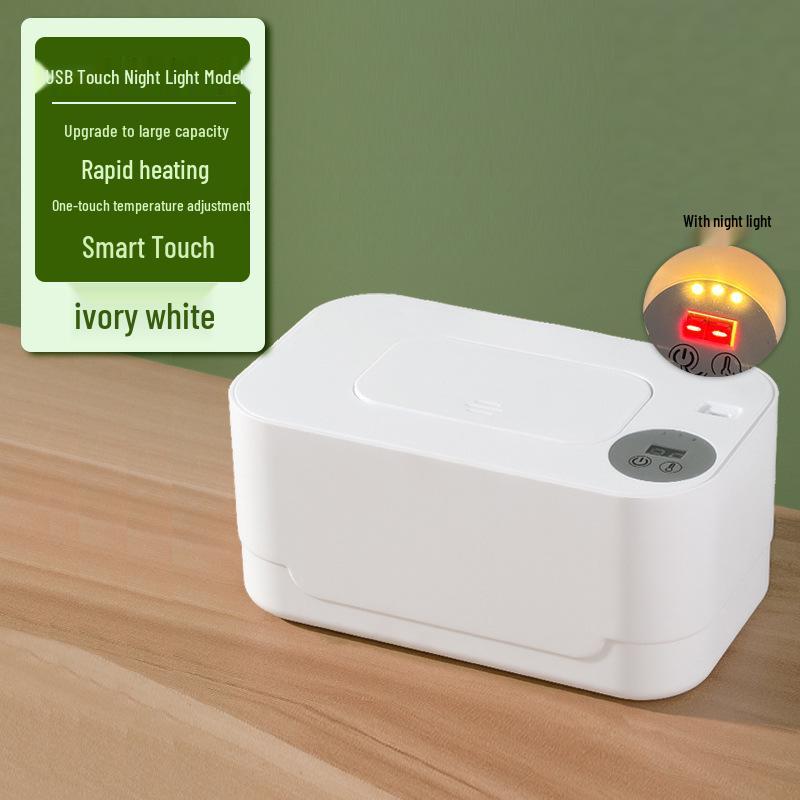 Portable USB Baby Wipe Warmer with Wireless Charging & Night Light