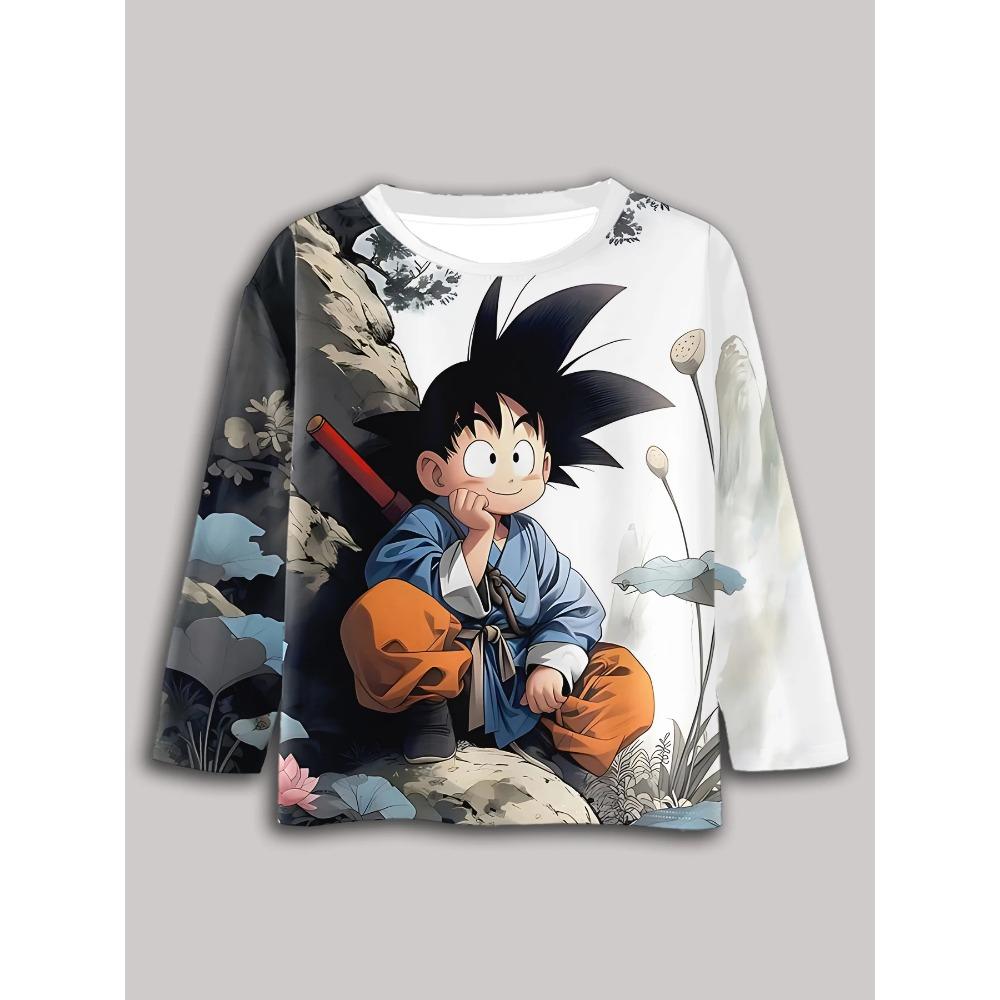 

Children s Dragon Ball Series 3D Digital Printed Boys Fun and Fashionable Round Neck Long Sleeve T-shirt 170