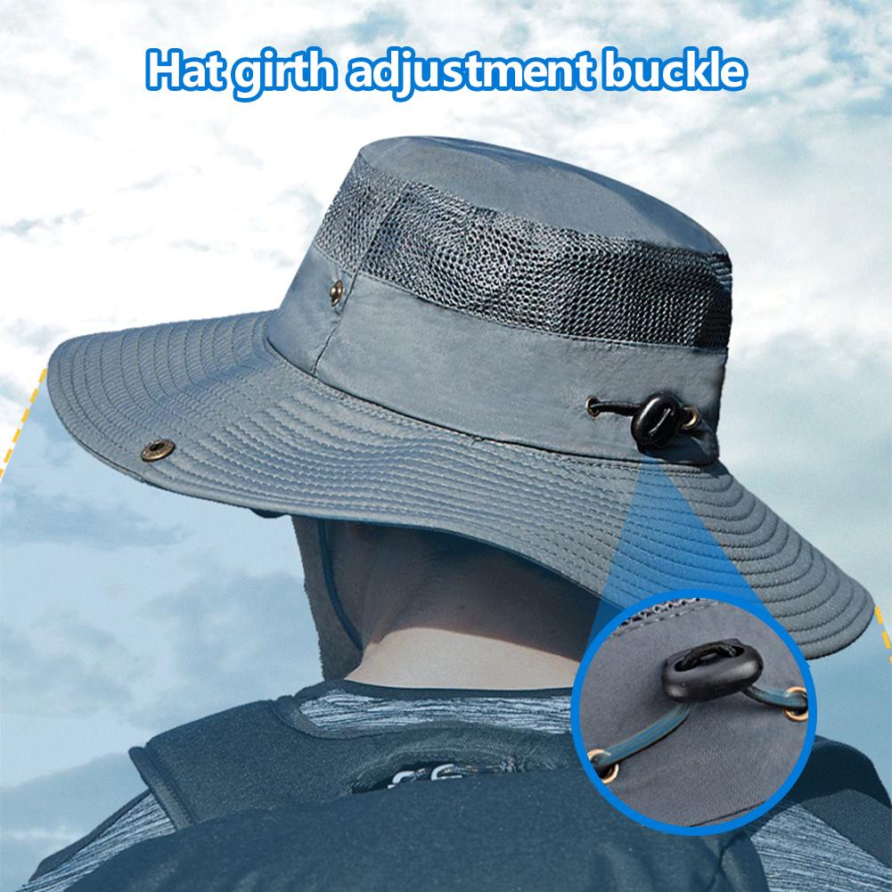 UV-proof Big Eaves Hat Summer Sunshade Fisherman Sunscreen Outdoor Fishing Waterproof Quick Drying Breathable Umbrella Cap Men
