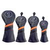 Waterproof Golf Headcovers for Utility and Fairway Woods 440cc Single Solid Dark 1 (460cc, Drivers), Set, (Orange Line) (White, FW)