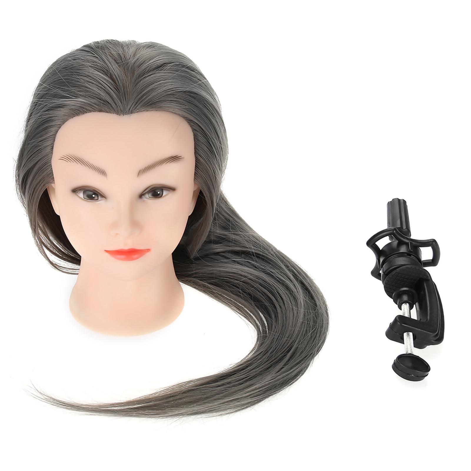 

2 Colors Practice Head Mannequin Dolls Hair Salon Cosmetology Hairdressing Salon Tool Dark Gray