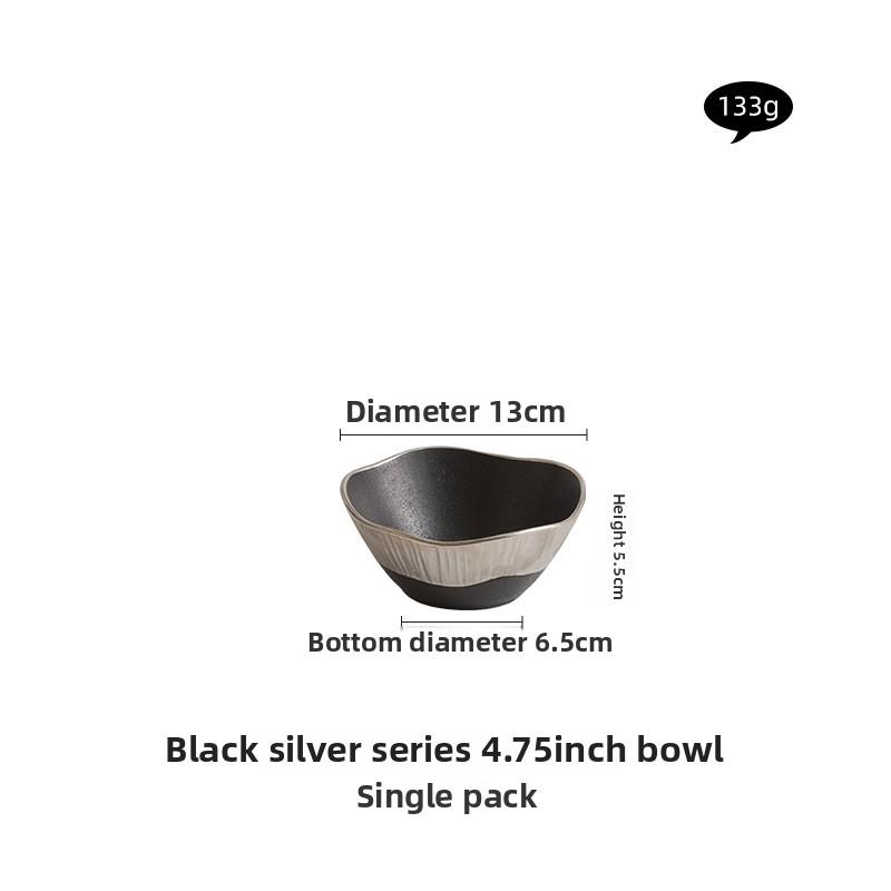 

BRSilvery Ceramic Dinner Plate Bowl Cup Set Restaurant Cooking Plate Appetizer Tableware Dessert Sushi Plates Household UtensilsEY