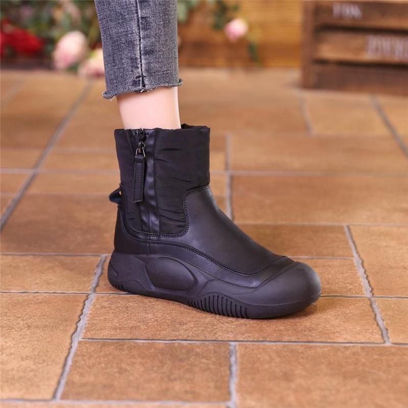 Women's Autumn And Winter Velvet Height Increasing Waterproof Short Boots Cotton Shoes Snow Boots