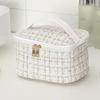 Waterproof Cosmetic Bag Large Capacity Smooth Double Zippers Soft Grip Handle Lightweight Toiletry Organizer for Trip