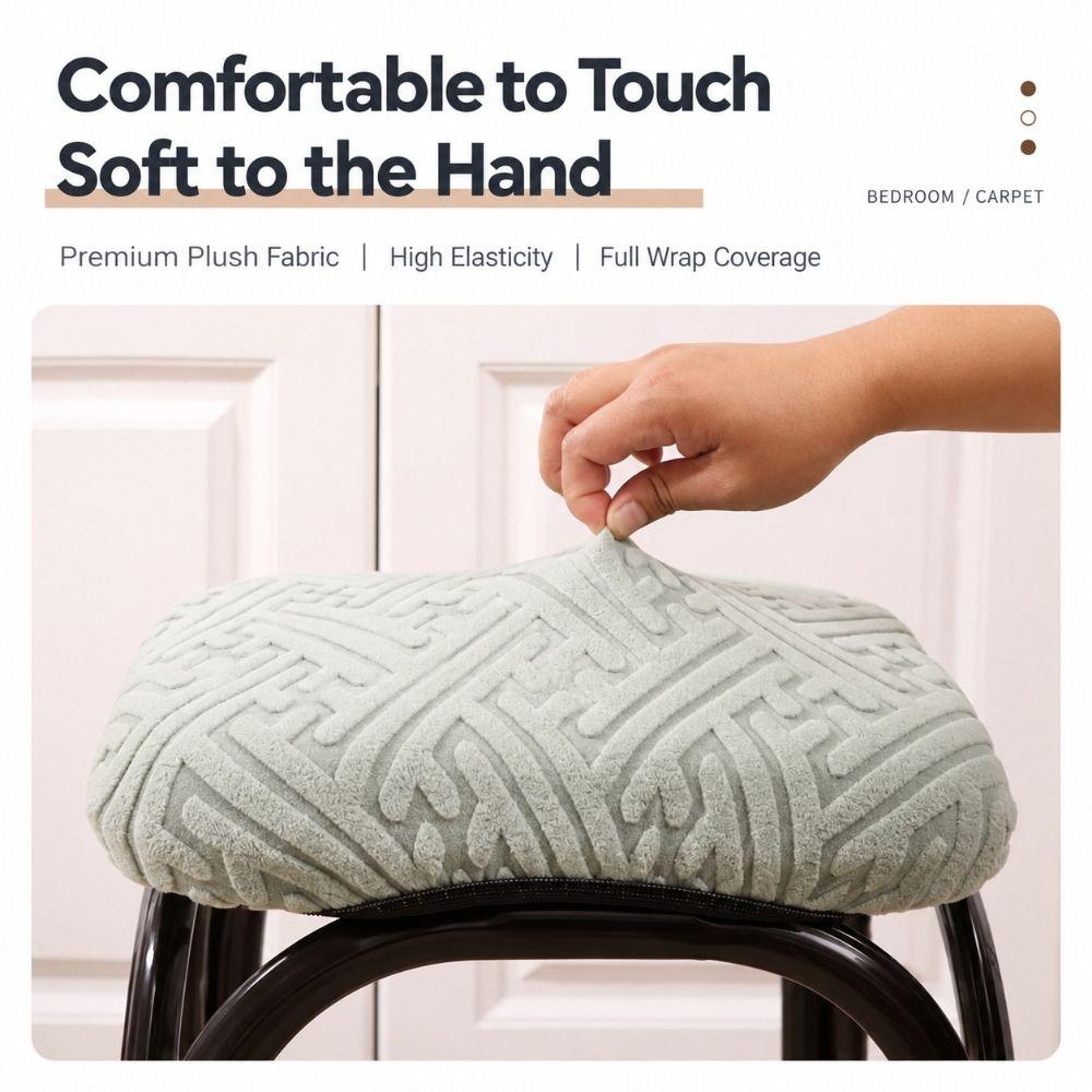 Non-Slip Bar Stool Cover Jacquard Seat Cover New Square Stool Cover Home Furniture Protection