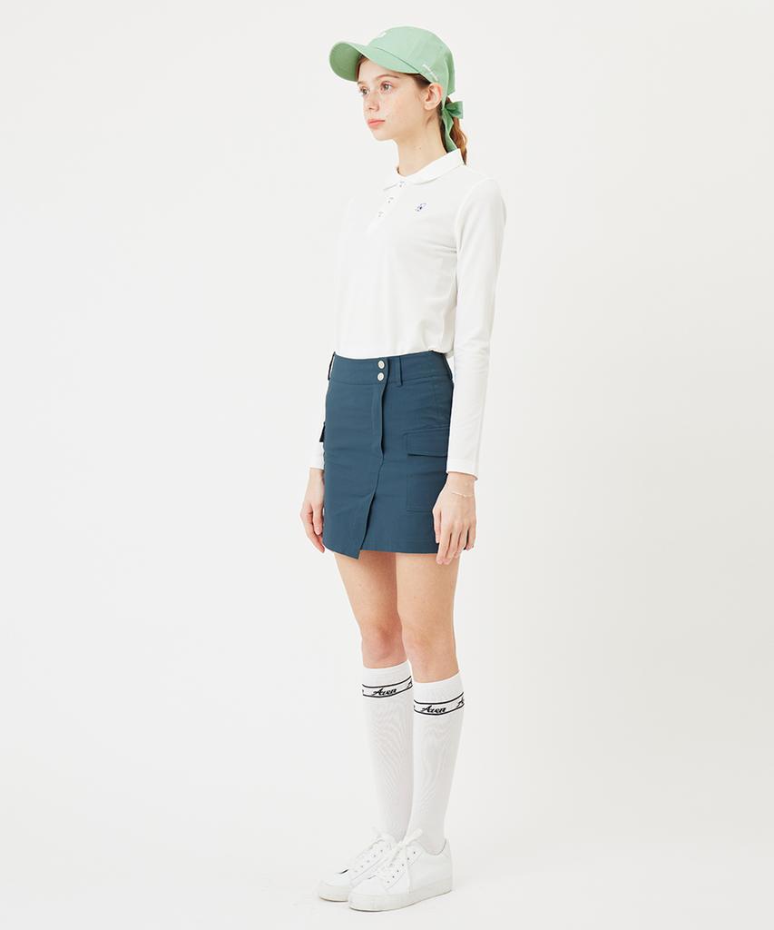 A Ben Short Slit Cargo Skirt Green