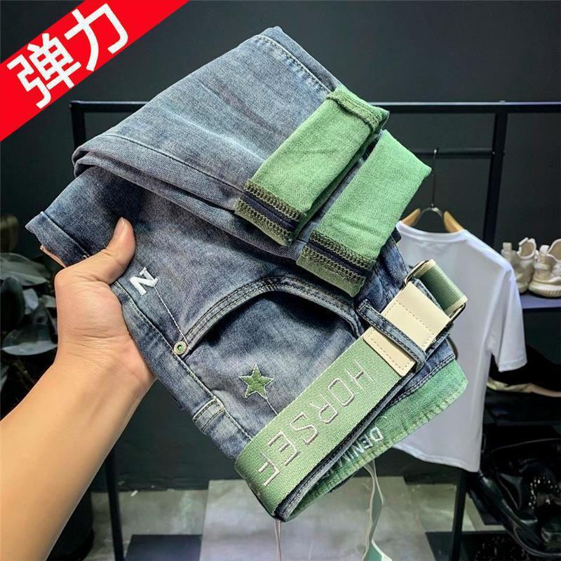 

Лето 2023 Мужские джинсы слим фит класса люкс - Модные, эластичные и повседневные длинные брюки 34