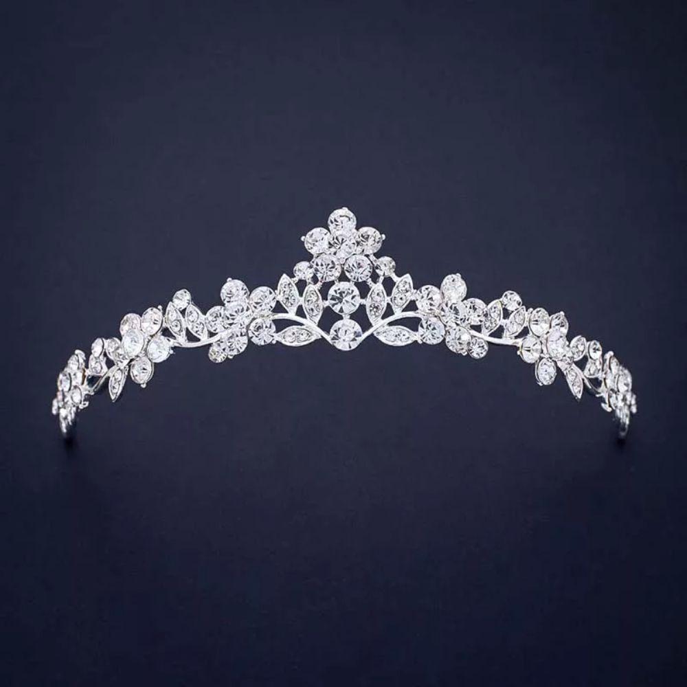 Water Drop Pendant Crystal Bridal Tiaras Handmade Silver Bride Headpiece  Birthday