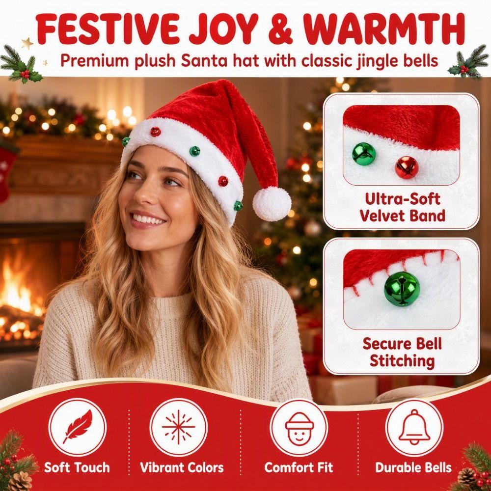 Lustige Pelz-Weihnachtsmütze Mehrfarbige Nikolausmütze Weihnachts-Kopfschmuck Rote Weihnachtsmütze Geschenk Partys