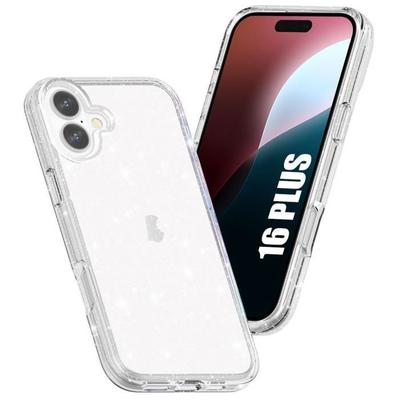 Protective Case - Glitter Case - for iPhone 16 Plus - Shockproof - Transparent - Flexible