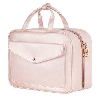 Vierfach gefaltete PU-Kulturtasche, aufhängbare, wasserdichte, quadratische Make-up-Tasche, Reisekosmetiktasche