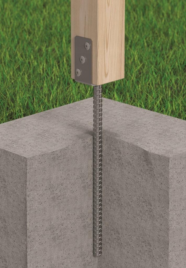 Post base, galvanized anchor, 91x624x124mm