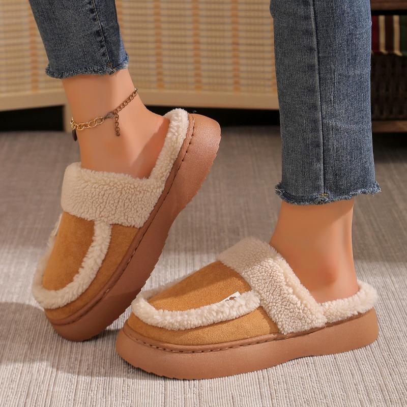Fashion Women Flat Slippers New Cover Toe Platform Fur Shoes for Women Flock Plush Rome Designer Sandals Slides Women Zapatos De Mujer
