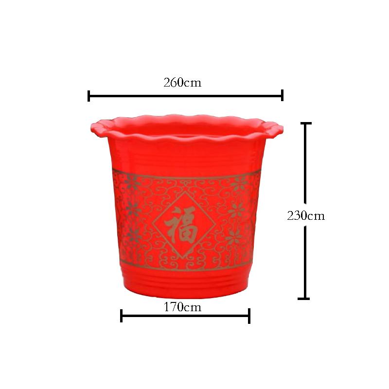 

Пластиковый волнистый цветочный горшок утолщенный белый в китайском стиле ландшафтный блок подходит для больших и средних горшечных растений 260x230cm красный