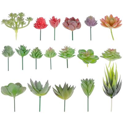 18 Pcs Plant Simulation Succulent Decoration Artificial Plants Fake Leaves Branch Picks