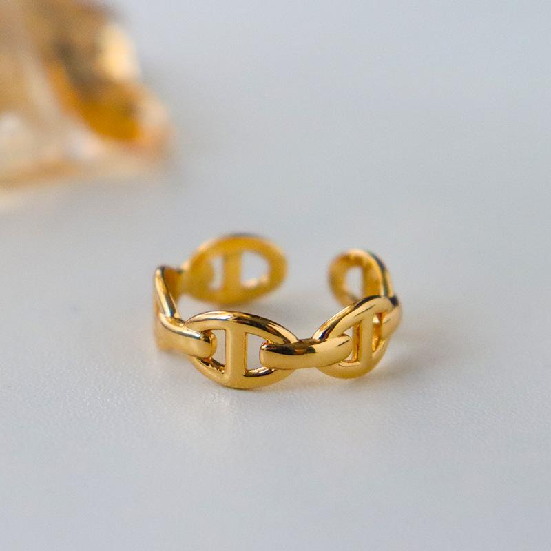 

Европейский и американский минималистичный женский роскошный ретро-кольцо с открытым пальцем в виде свиного пятачка