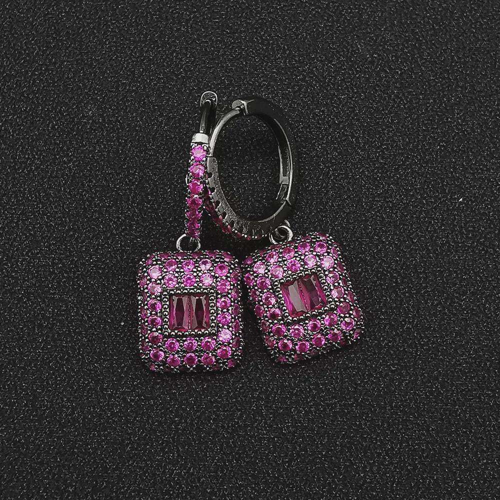 

Серьги в европейско-американском стиле с микроинкрустацией цирконием и изумрудами, овальной формы, E6928