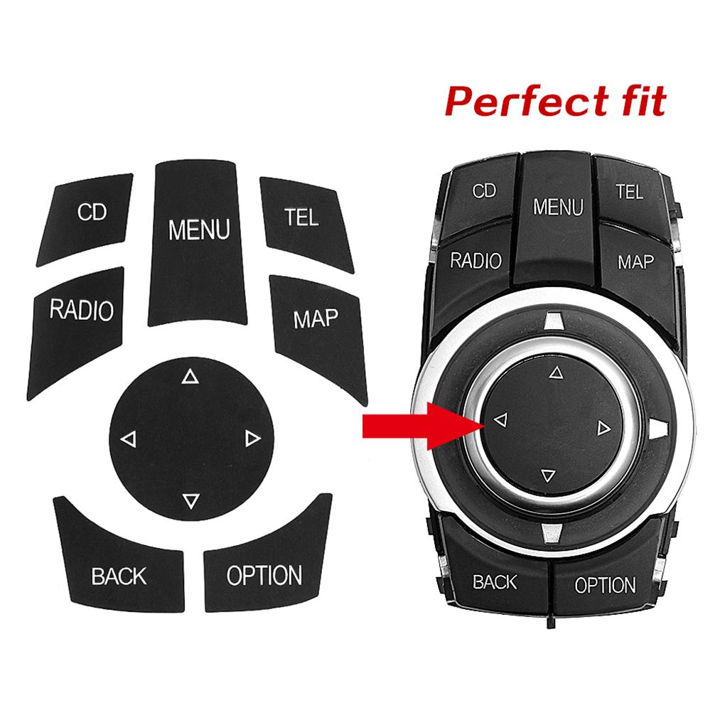 10 Pcs Car Multimedia Buttons Cover iDrive Stickers for 1 2 3 5 7 Series