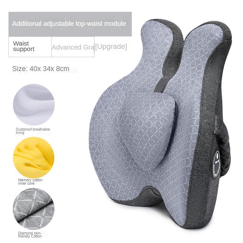 Memory Foam Lendenstützkissen für Rücken Taille Orthopädisches Kissen Steißbein Bürostuhlkissen Autositz Schmerzlinderung Massagepad