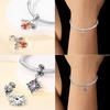 Authentic Original Charm Bead Components Brown Bear Pink Zircon Blue Heart Lucky Fortune Bead Components Compatible With Bracelet High Quality Fine