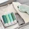 Contenant Taille Voyage 4 Pièces/Ensemble Bouteille en Silicone pour Articles de Toilette, Contenant Bouteilles Anti-Fuite, Portable Rechargeable Gel Douche Shampoing Lotion Après-Shampoing
