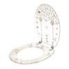 Harz Toilettensitz Transparent Toilettendeckel mit Edelstahl Starken Scharnieren Lustiger Runder Toilettensitz für U-Typ V-Typ, O-Typ