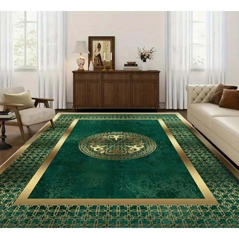 Luxury Chenille Mat Bohemian Floral Persian Mat Machine Washable for Living Room Bedroom Entryway Gray Black Boho Floor Mats