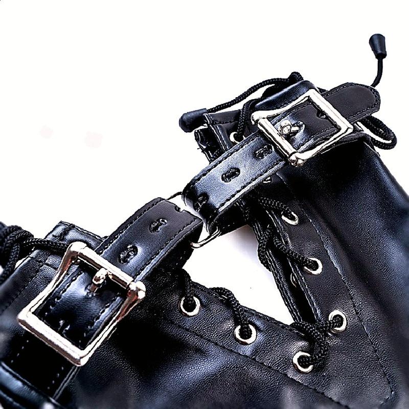 Unisex Leather Bondage Bracelets Set Offers Adjustable BDSM Handcuffs With Dual Feet Cuffs Designed For Couple Role Play