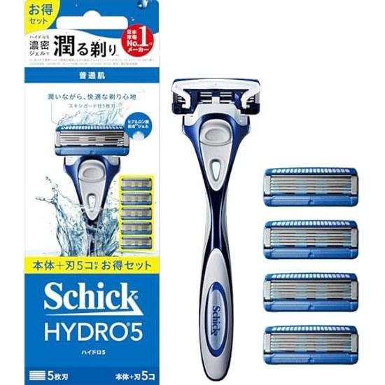 Schick Hydro 5 Basic Combo Pack Holder (with blades + 4 replacement blades) razor men