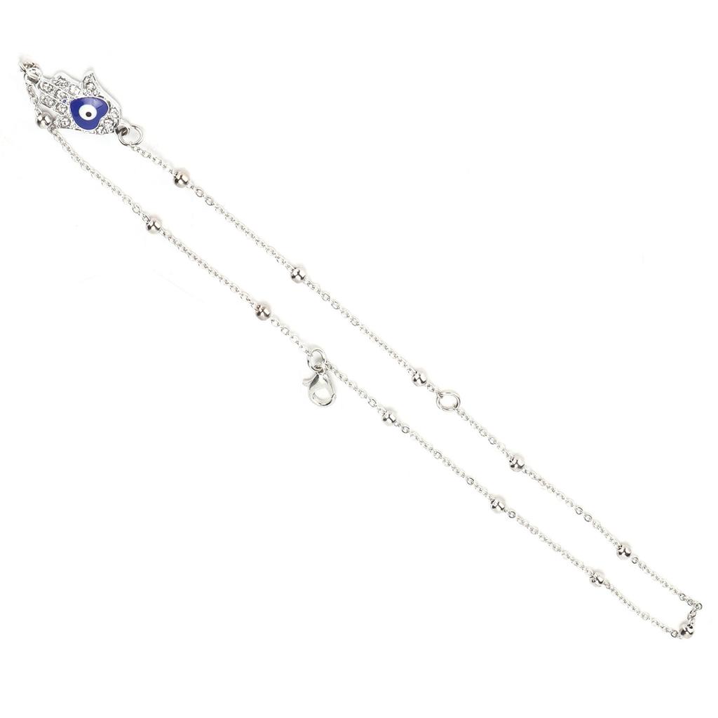 Blue Eye Anklet Evil Eye Comfortable Cute Lucky Moon Fatima Hand Tassel Foot Chain for Women Parties