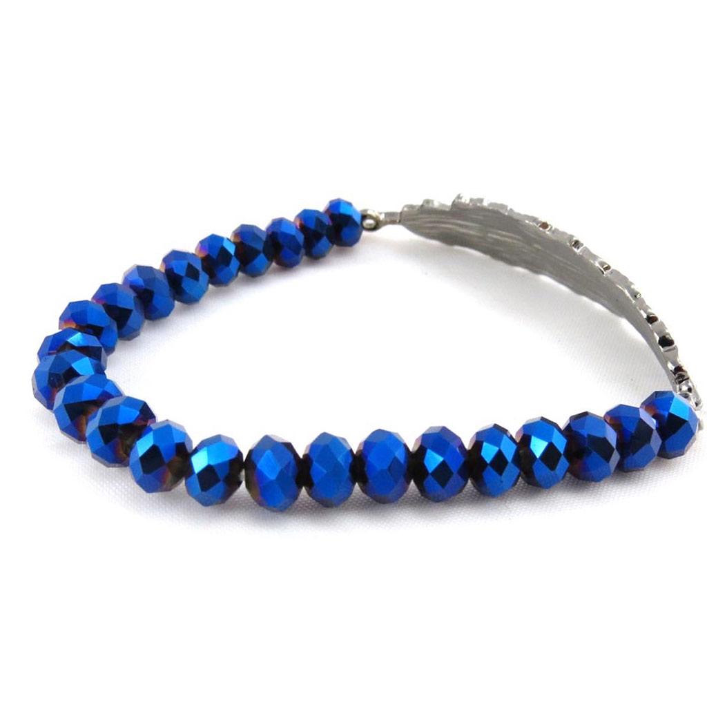 Les Trésors De Lily [J3563] - Blue 'Mineralia' Designer Bracelet