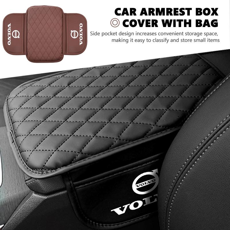 Leather Car Armrest Box Protective Pad Arm Rest Storage Bag For Volvo V60 V90 S60 S80 S90 C30 XC40 XC60 XC70 XC90 V40