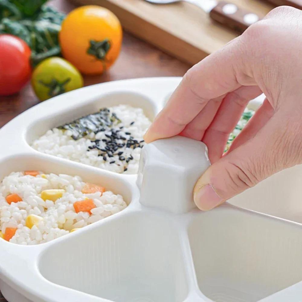 DIY Triangle Sushi Mold, Food Grade BPA Free Onigiri Maker Onigiri Rice Mold, Make Up To 6 Sushi Rice Balls Lunch Bento Mold