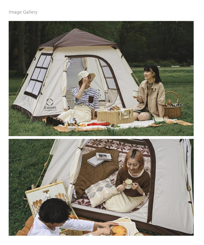 S'more Vanilla Cozy Cocoa Cozy Pop-Up Tent for Parks, BBQs, and the Beach, UPF 50+, Suitable for 1-3 Adults (Vanilla Cozy)