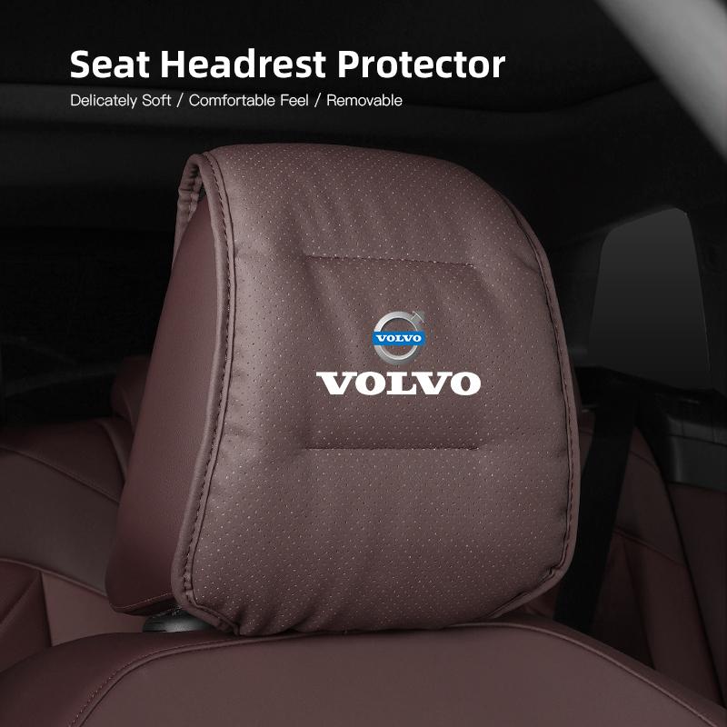 Leather Car Pillowcase Car Accessories Headrest Cover For Volvo V60 V40 XC90 S60 C30 V70 S90 Anti Fouling Decoration Pillowcase FF1