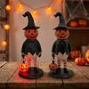 Harz Kürbismann Tischstatue Leuchtende LED Kürbiskopf Leuchte Halloween Party
